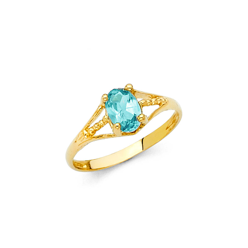 14K Yellow Gold Monthly & Zodiac Jewelry - RG2297 - Image 12