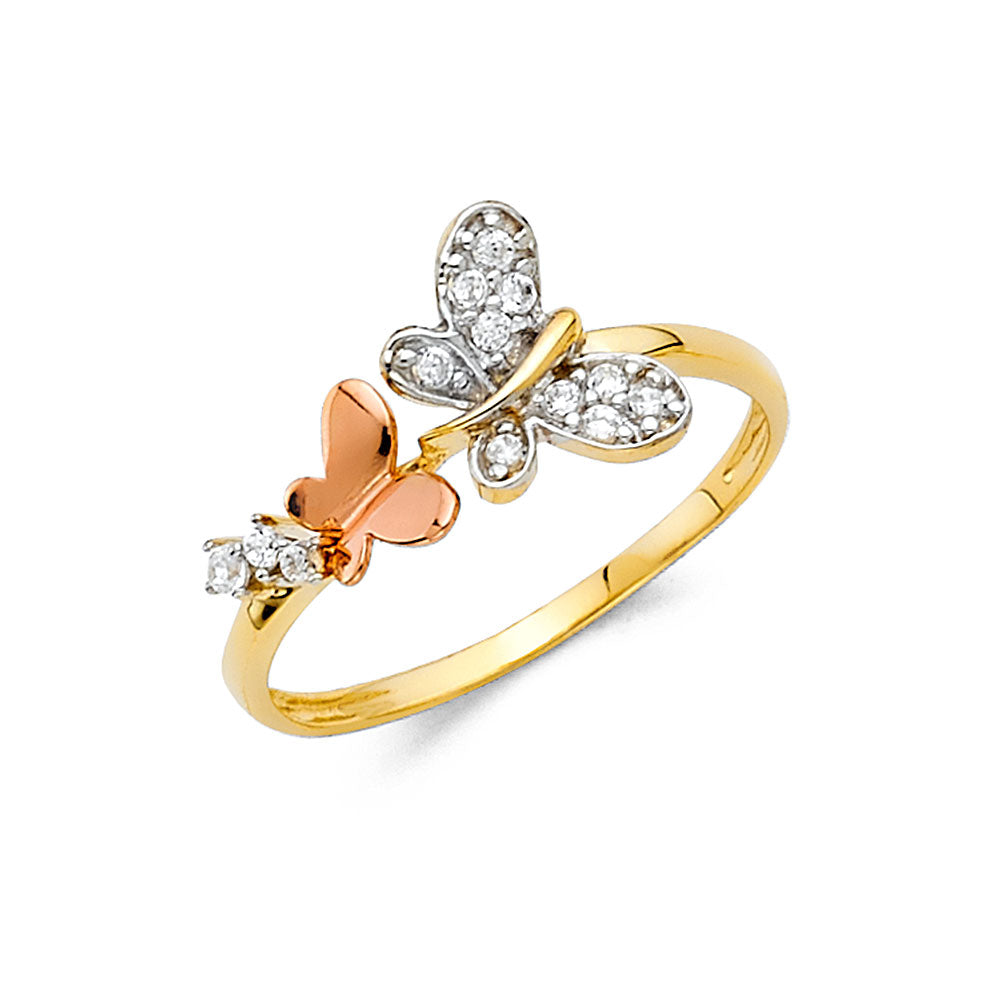 14K Yellow Gold Butterfly, Animal & Lucky Ring - RG2319