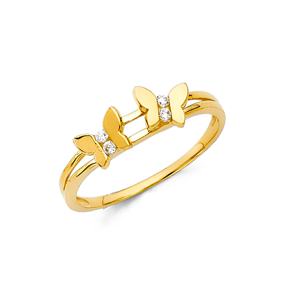 14K Yellow Gold Butterfly, Animal & Lucky Ring - RG2320