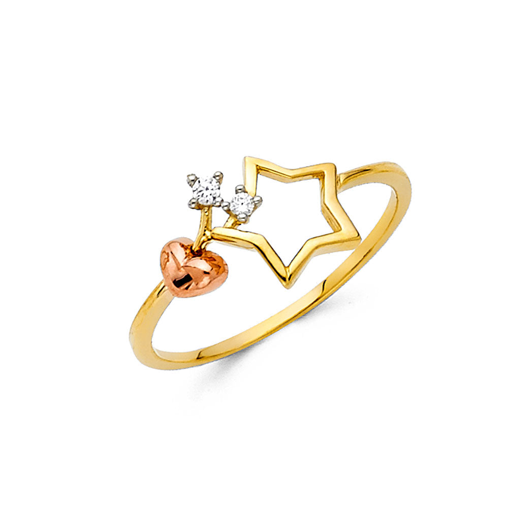 14K Yellow Gold Religious, 15 Años & Crown Ring - RG2323