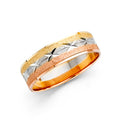14K Yellow Gold Plain & Fancy Wedding Band 6mm - RG2369