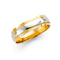 14K Yellow Gold Plain & Fancy Wedding Band 6mm - RG2383