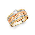 14K Yellow Gold CZ Trio Set - RG2399 - Image 2400