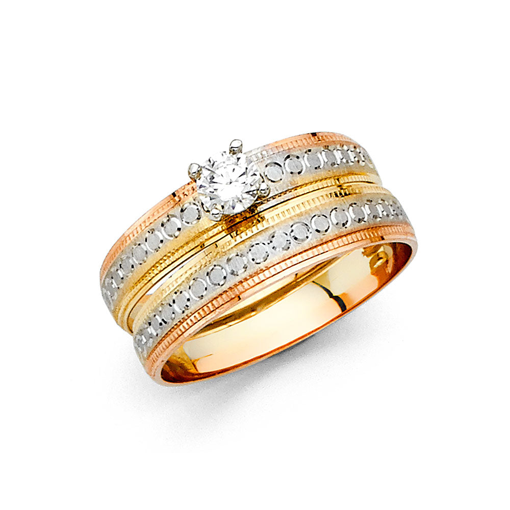 14K Yellow Gold CZ Trio Set - RG2402 - Image 2403