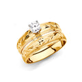 14K Yellow Gold CZ Trio Set - RG2408 - Image 2409