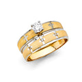 14K Yellow Gold CZ Trio Set - RG2414 - Image 2415
