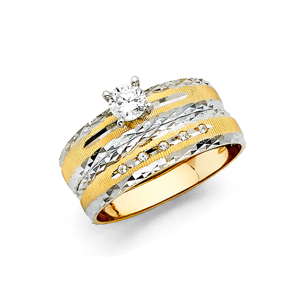 14K Yellow Gold CZ Trio Set - RG2420 - Image 2421