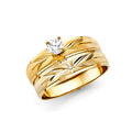 14K Yellow Gold CZ Trio Set - RG2426 - Image 2427