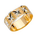 14K Yellow Gold Plain & Fancy Wedding Band 8mm - RG2456