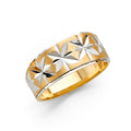 14K Yellow Gold Plain & Fancy Wedding Band 8mm - RG2457