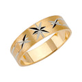 14K Yellow Gold Plain & Fancy Wedding Band 8mm - RG2458