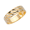 14K Yellow Gold Plain & Fancy Wedding Band 8mm - RG2462