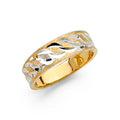 14K Yellow Gold Plain & Fancy Wedding Band 8mm - RG2463