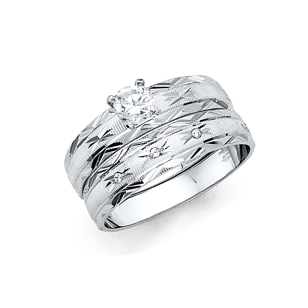 14K Yellow Gold CZ Trio Set - RG2486 - Image 2487
