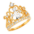 14K Yellow Gold Religious, 15 Años & Crown Ring - RG2512