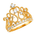 14K Yellow Gold Religious, 15 Años & Crown Ring - RG2513