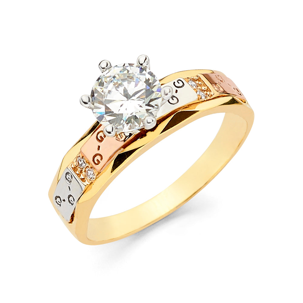 14K Yellow Gold CZ Trio Set - RG2517
