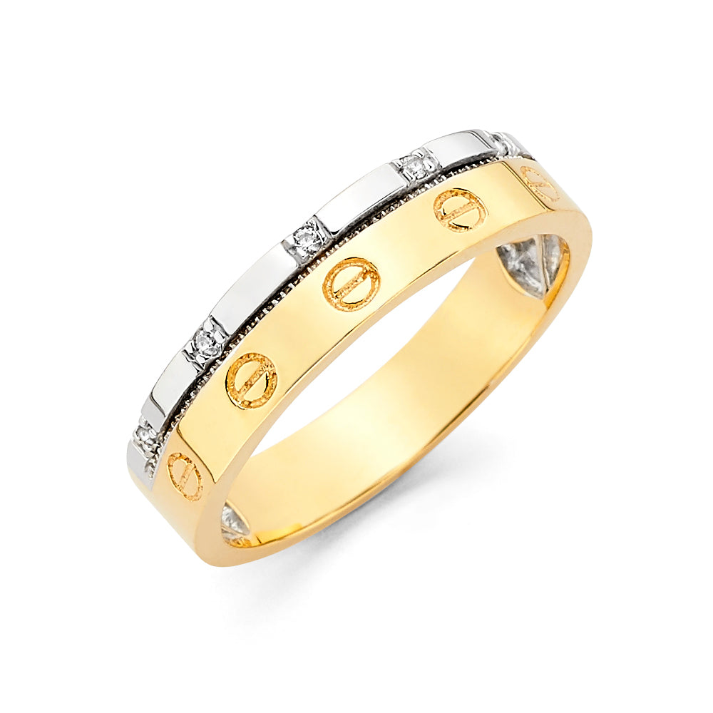 14K Yellow Gold CZ Trio Set - RG2530