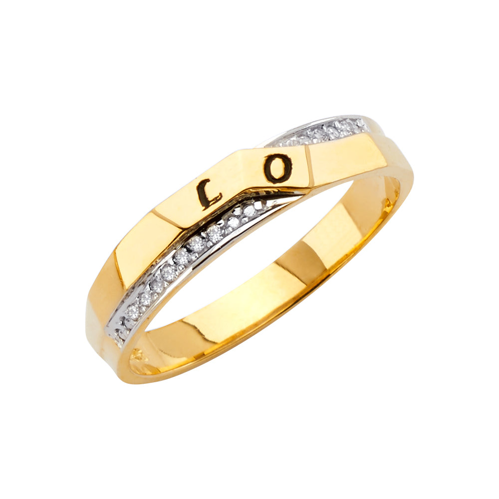 14K Yellow Gold CZ Trio Set - RG2540
