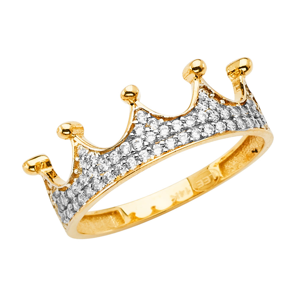 14K Yellow Gold Religious, 15 Años & Crown Ring - RG2571