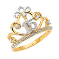 14K Yellow Gold Religious, 15 Años & Crown Ring - RG2576