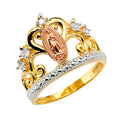 14K Yellow Gold Religious, 15 Años & Crown Ring - RG2578