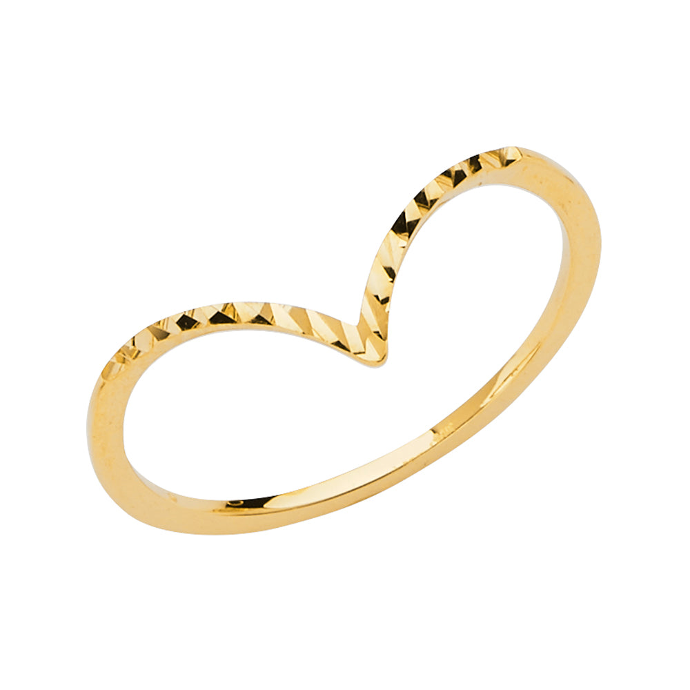 14K Yellow Gold Flower, Heart & Light Ring - RG2588