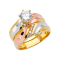 14K Yellow Gold CZ Trio Set - RG2616 - Image 2617