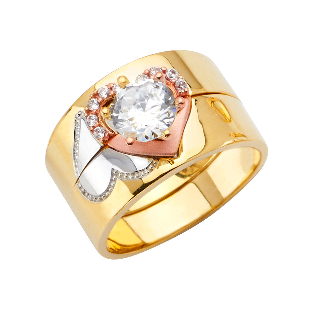 14K Yellow Gold CZ Trio Set - RG2622 - Image 2623