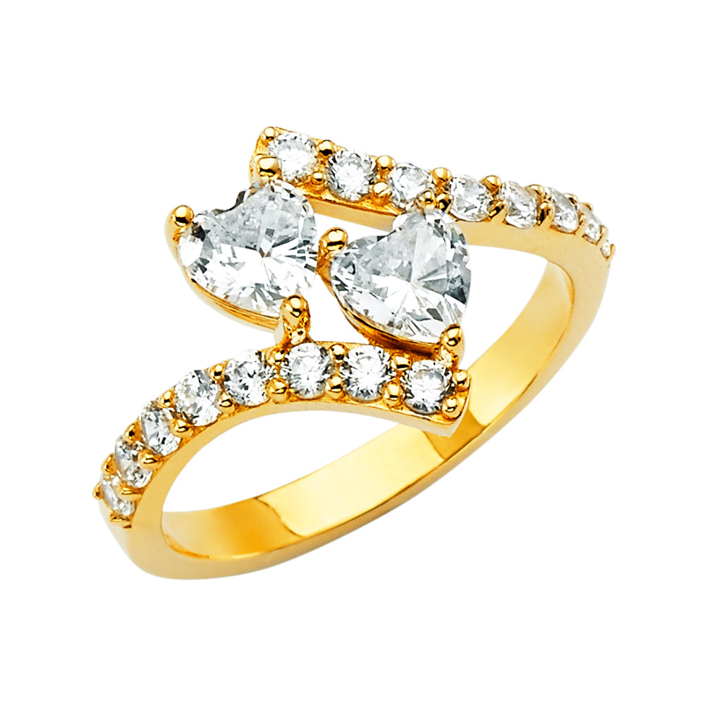 14K Yellow Gold Fancy CZ & Mother's Ring - RG2635