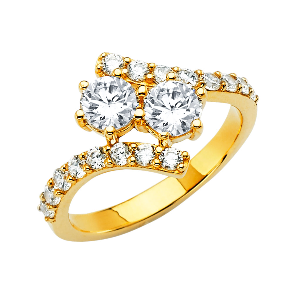 14K Yellow Gold Fancy CZ & Mother's Ring - RG2636