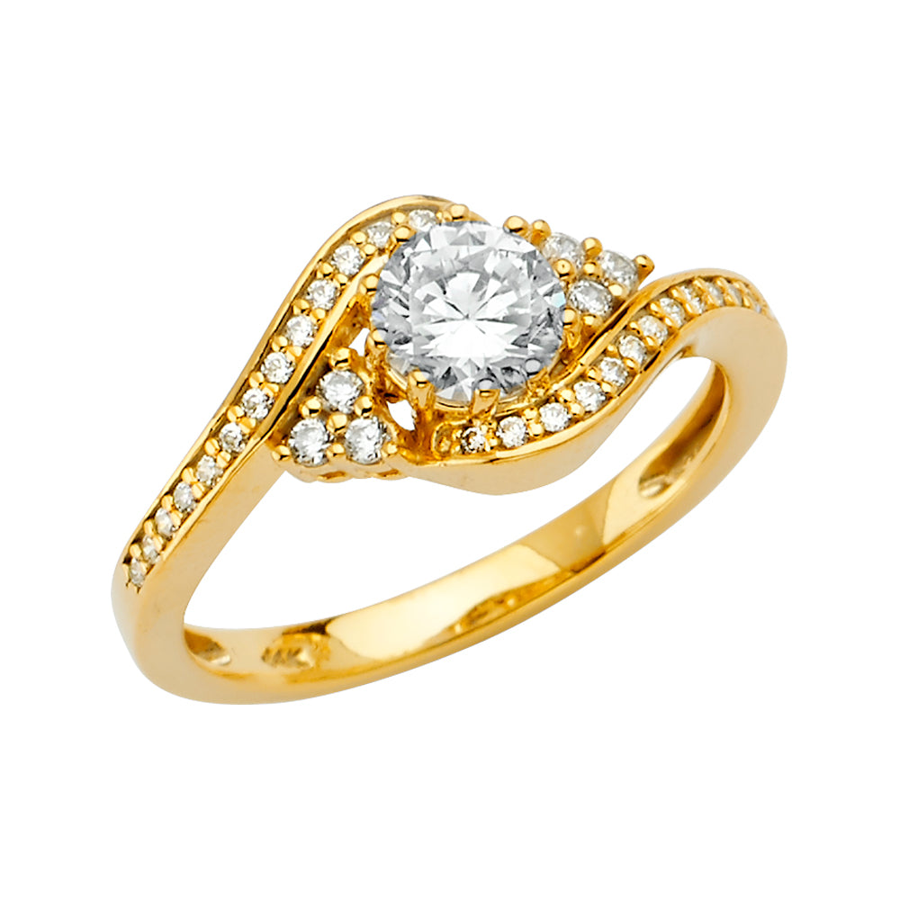 14K Yellow Gold Fancy CZ & Mother's Ring - RG2637