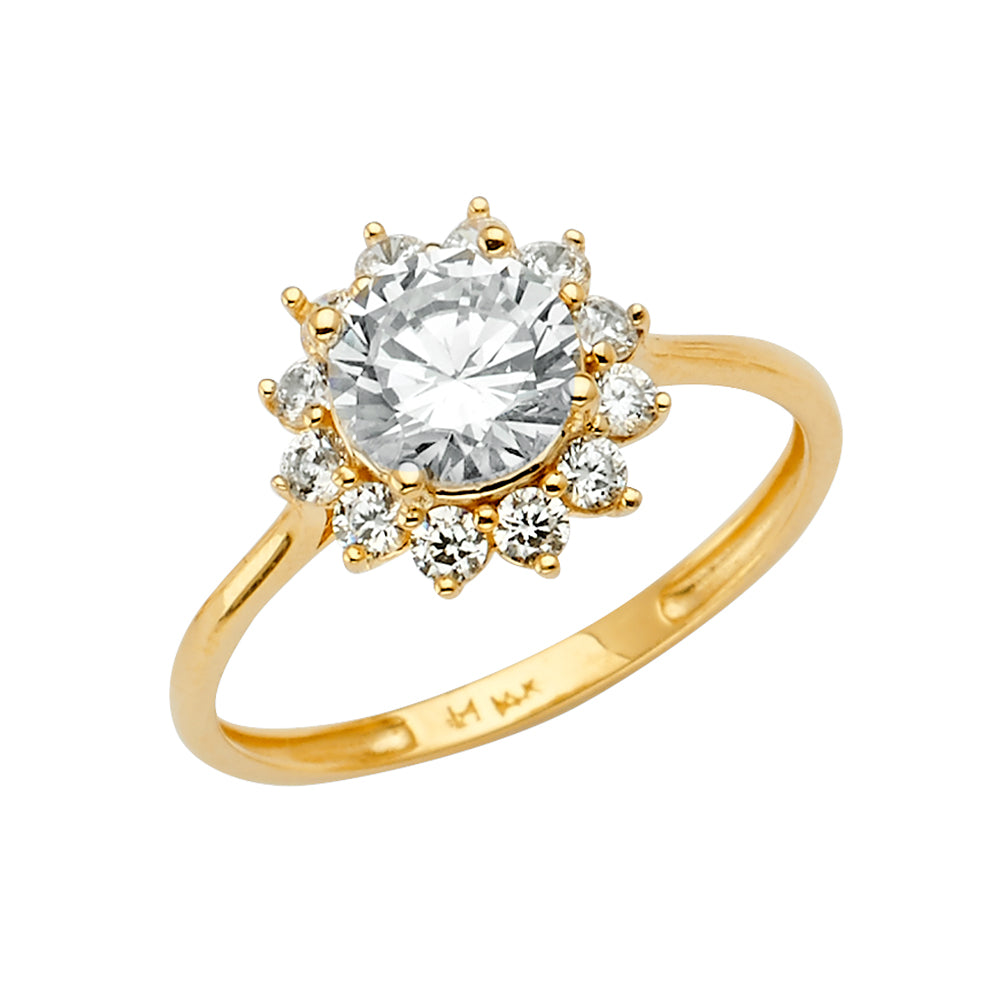 14K Yellow Gold Fancy CZ & Mother's Ring - RG2639