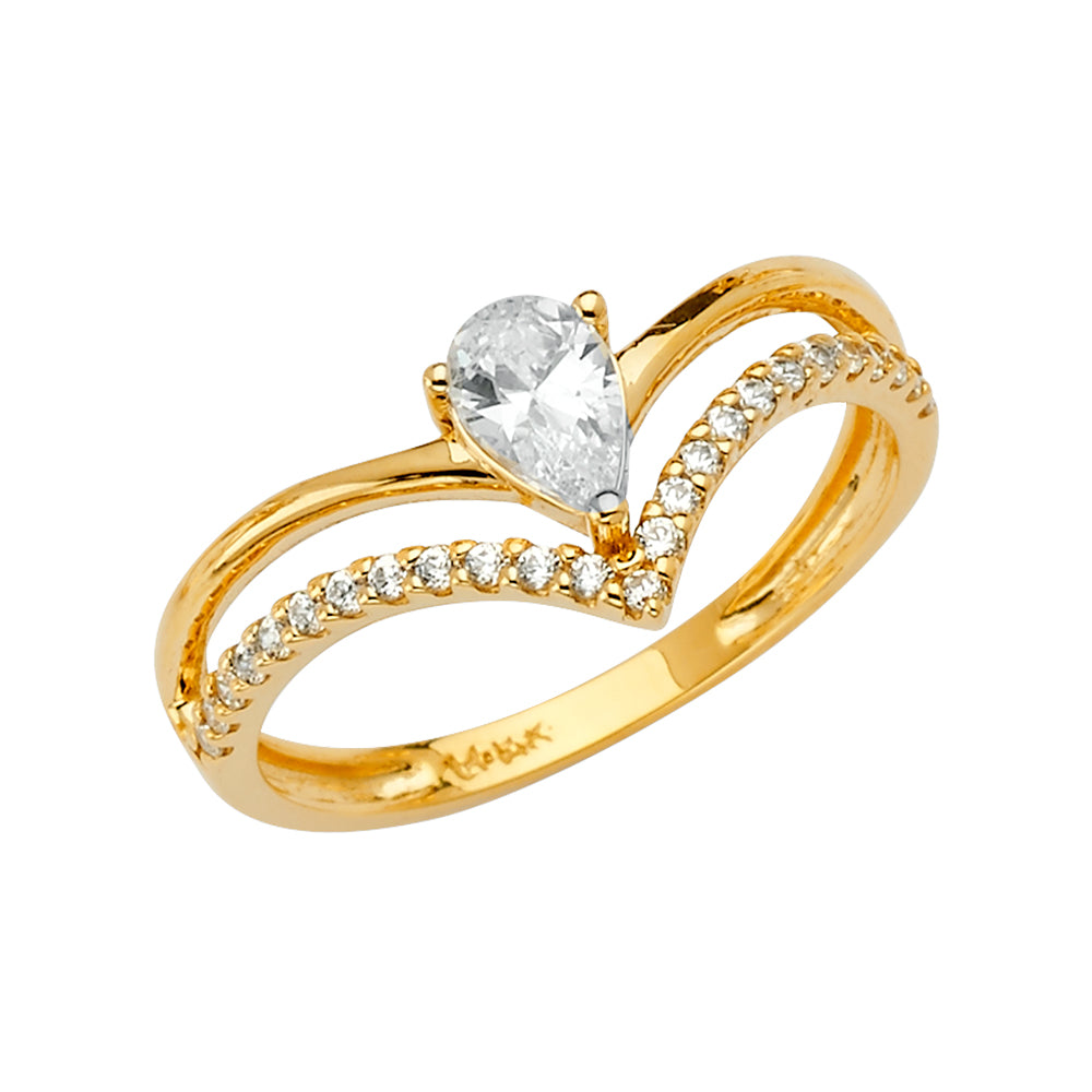 14K Yellow Gold Fancy CZ & Mother's Ring - RG2641