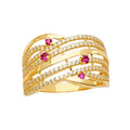 14K Yellow Gold Fancy CZ & Mother's Ring - RG2651