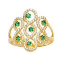 14K Yellow Gold Fancy CZ & Mother's Ring - RG2660