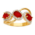 14K Yellow Gold Fancy CZ & Mother's Ring - RG2665