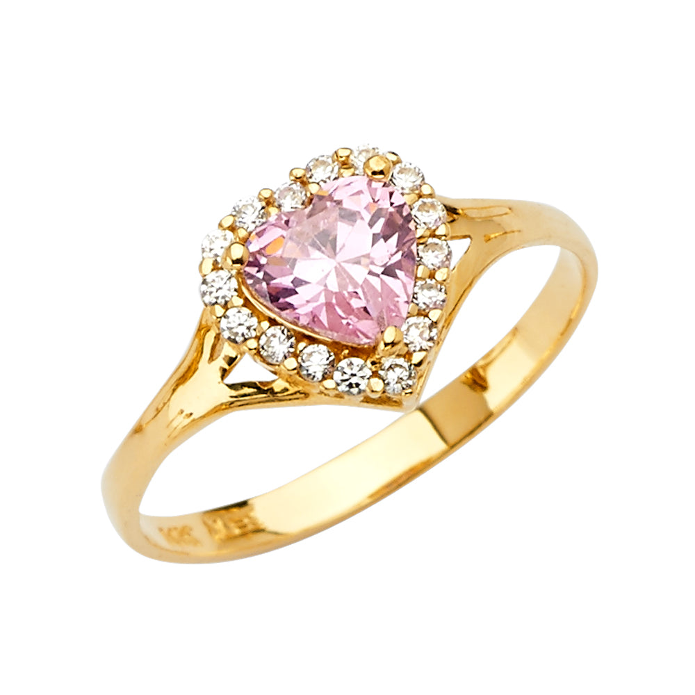 14K Yellow Gold Fancy CZ & Mother's Ring - RG2666