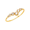 14K Yellow Gold Flower, Heart & Light Ring - RG2667