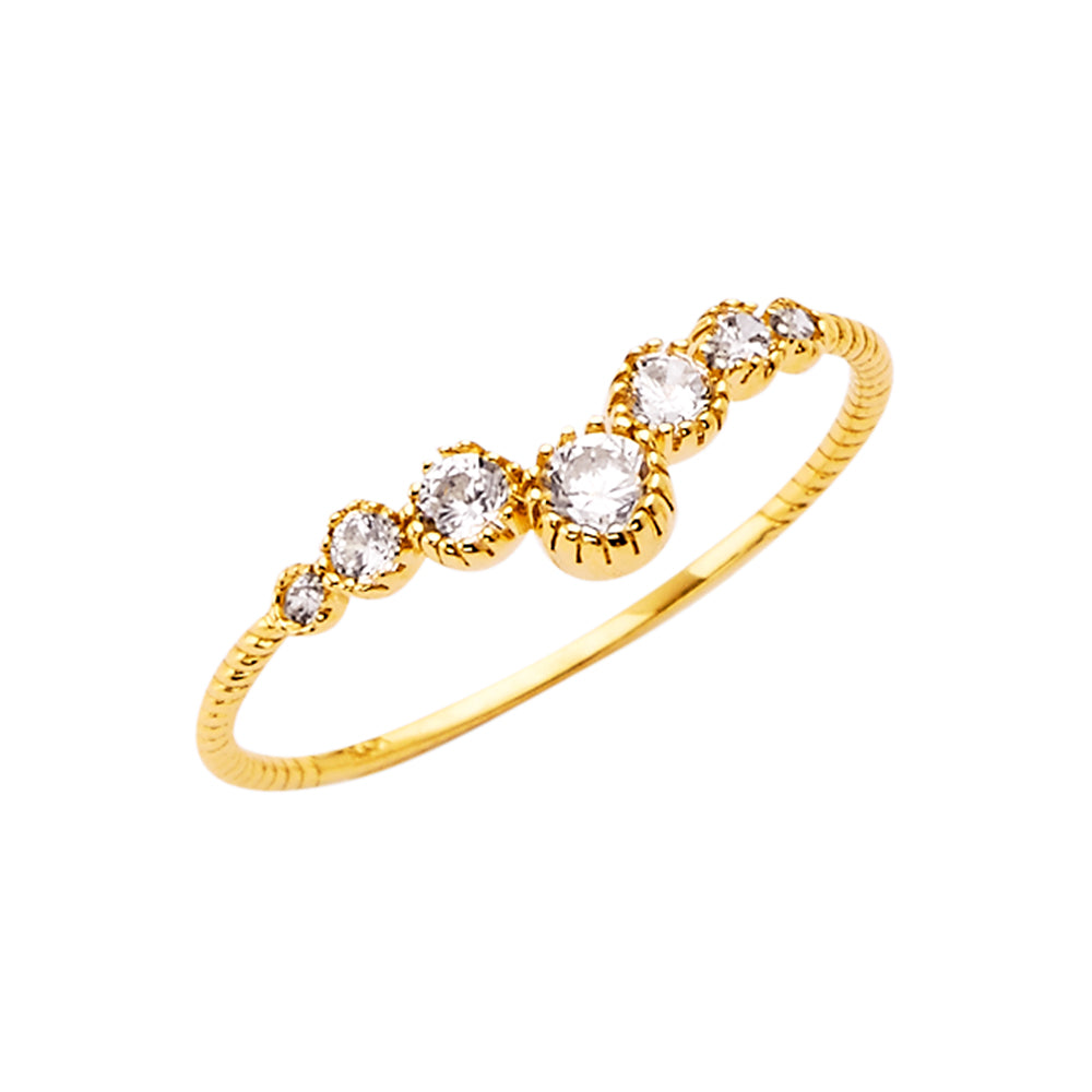 14K Yellow Gold Flower, Heart & Light Ring - RG2667