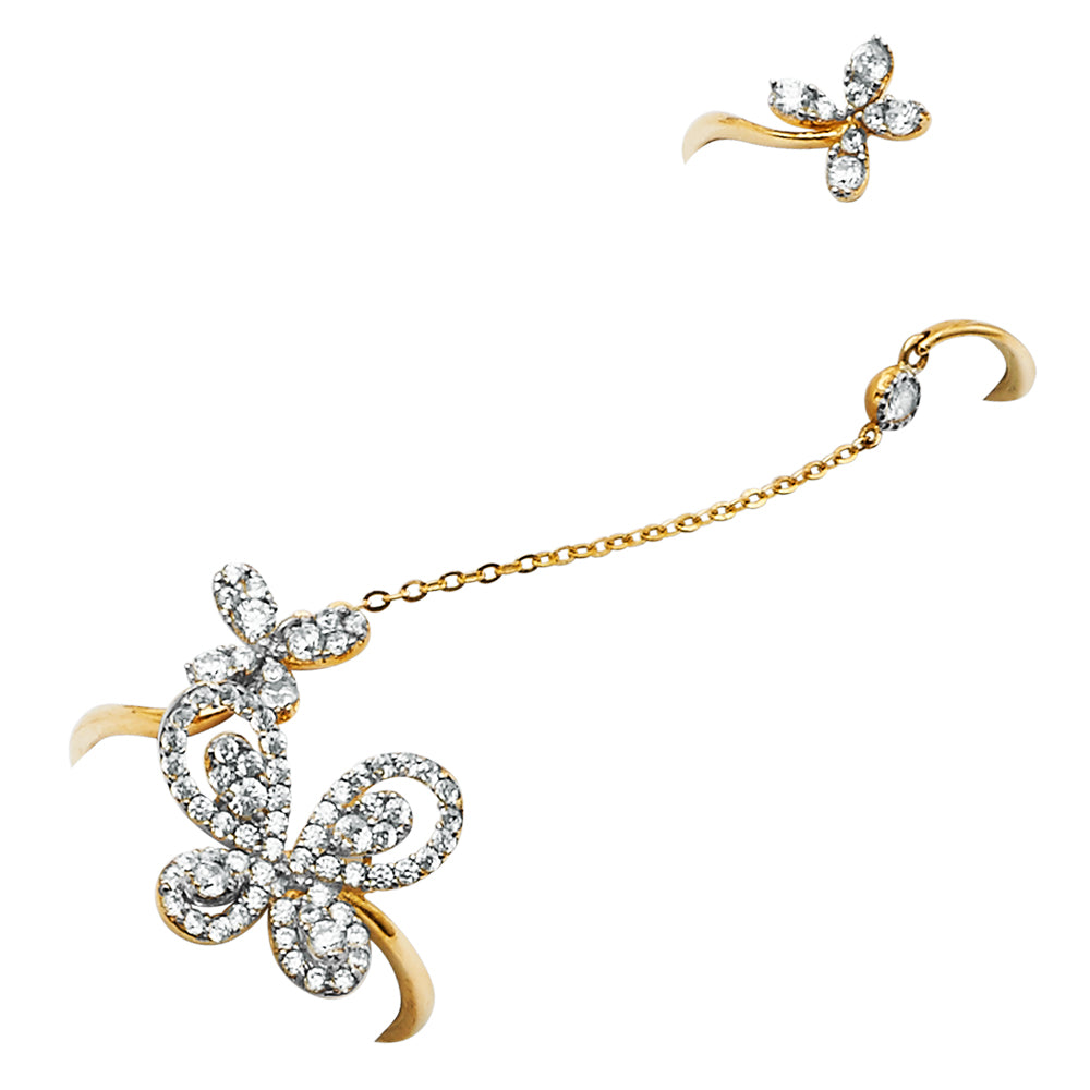 14K Yellow Gold Butterfly, Animal & Lucky Ring - RG2671