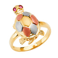 14K Yellow Gold Butterfly, Animal & Lucky Ring - RG2672