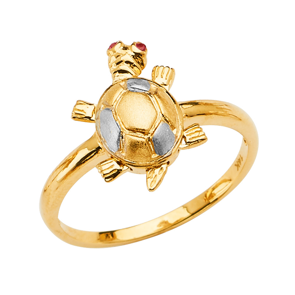 14K Yellow Gold Butterfly, Animal & Lucky Ring - RG2673