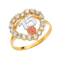 14K Yellow Gold Religious, 15 Años & Crown Ring - RG2682