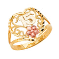 14K Yellow Gold Religious, 15 Años & Crown Ring - RG2686