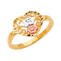 14K Yellow Gold Religious, 15 Años & Crown Ring - RG2687