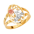 14K Yellow Gold Religious, 15 Años & Crown Ring - RG2689