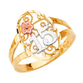 14K Yellow Gold Religious, 15 Años & Crown Ring - RG2690
