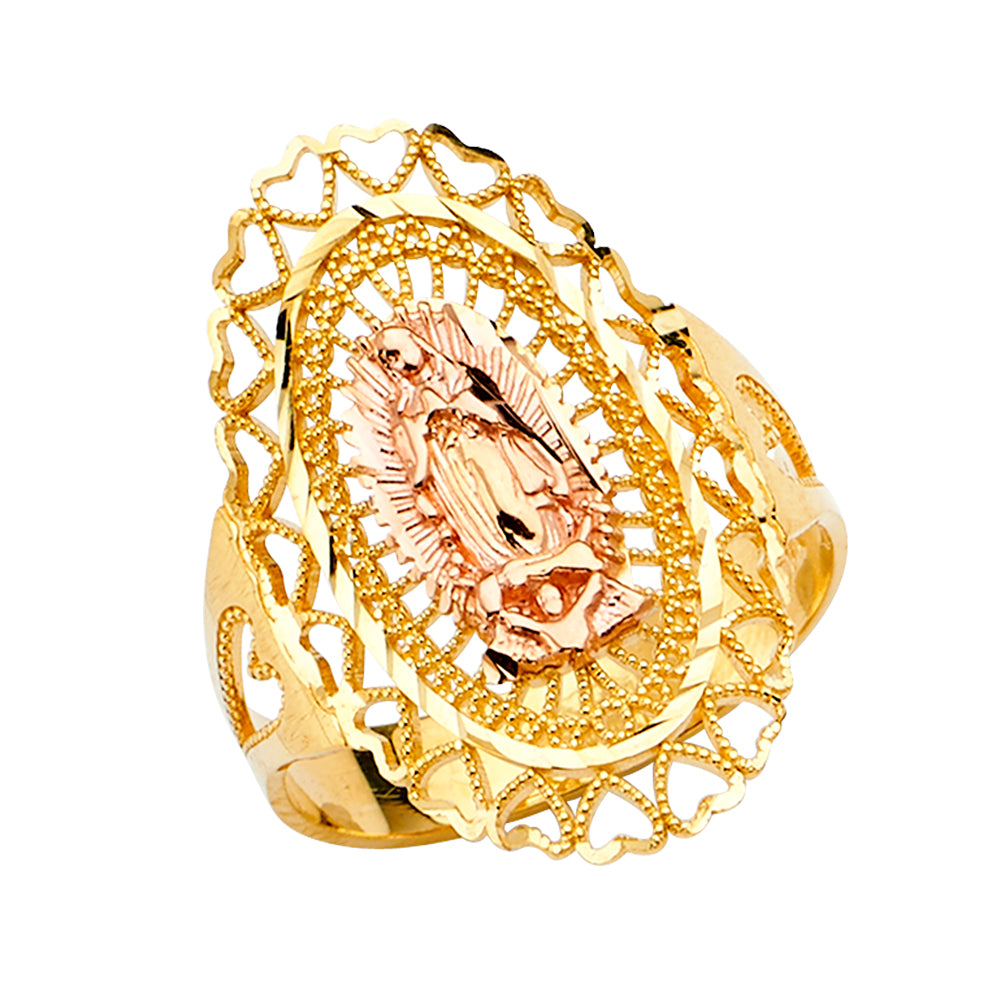 14K Yellow Gold Religious, 15 Años & Crown Ring - RG2692