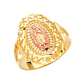 14K Yellow Gold Religious, 15 Años & Crown Ring - RG2693